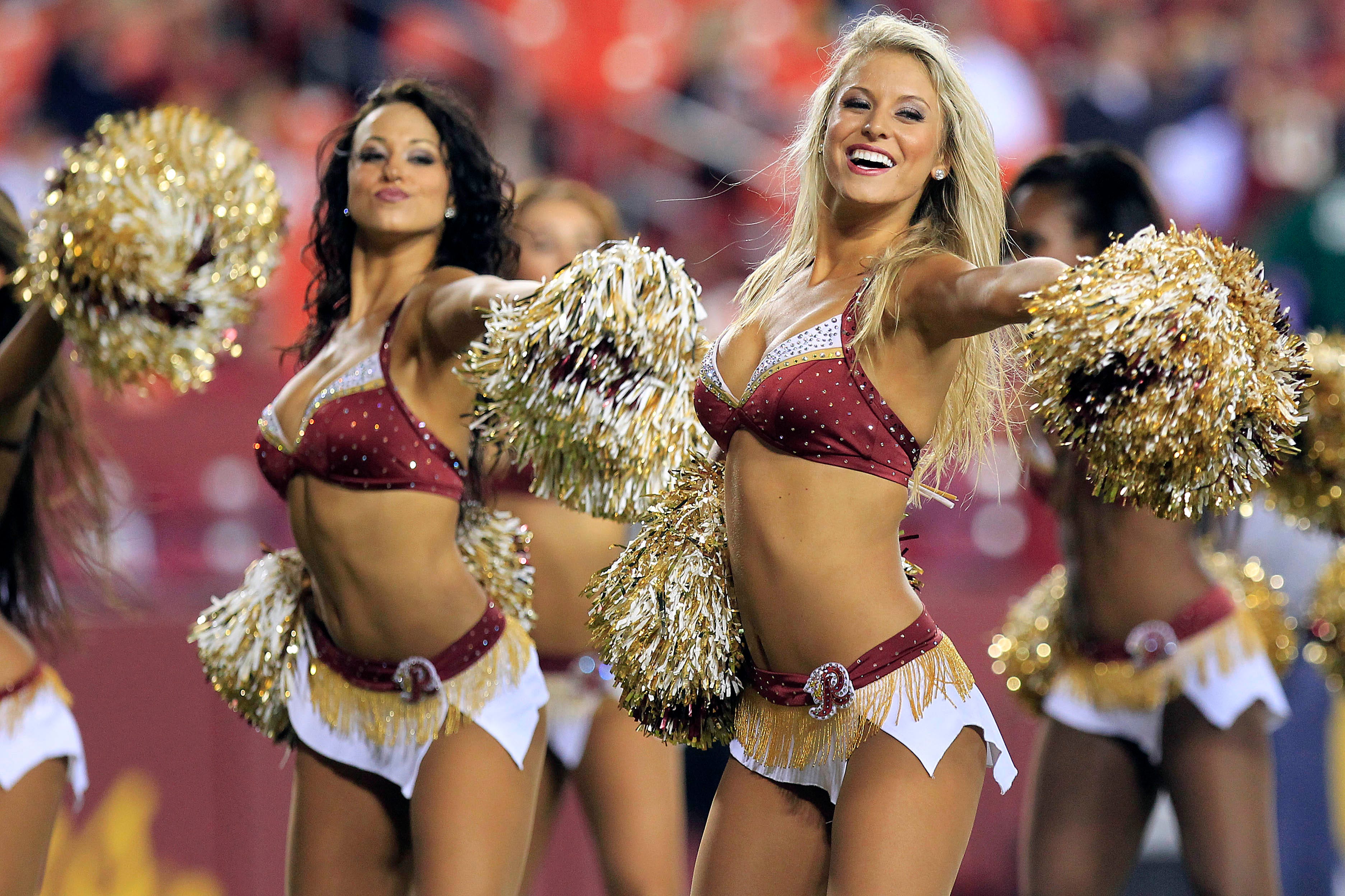 Hot Topless Cheerleaders.